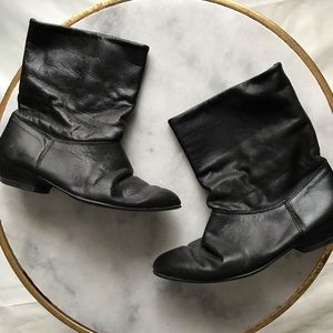 Arpeggios vintage black leather booties